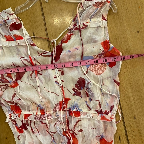 Hugo Boss Women’s Sheer Chiffon Floral Print Maxi Dress XS-S sample New NWOT - Picture 10 of 17